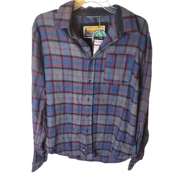 Eighth Avenue Plaid Flannel Button Down Shirt, NWT, Large - Picture 1 of 6